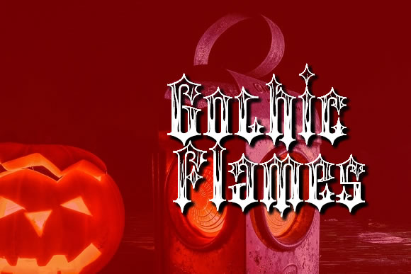 Gothic Flames: A Vintage Blackletter Font for Bold Projects